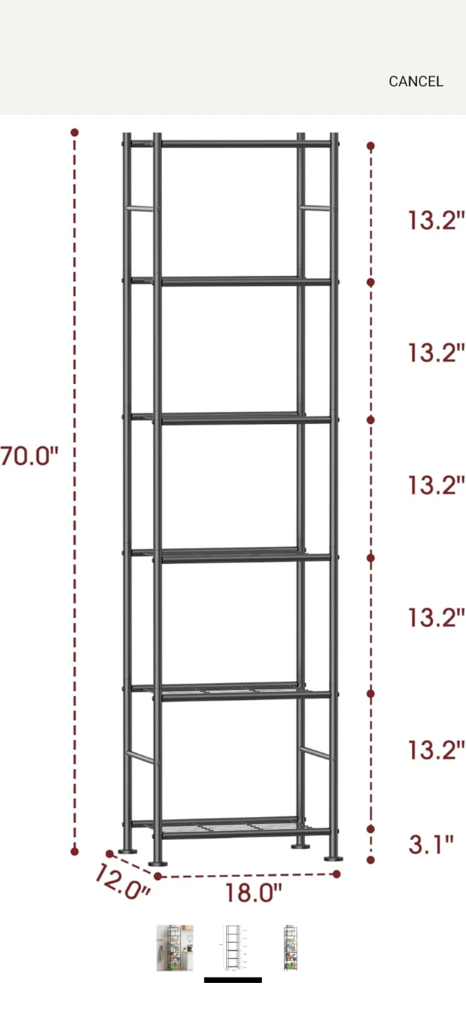 WISATO 6-Tier Heavy Duty Storage Shelf