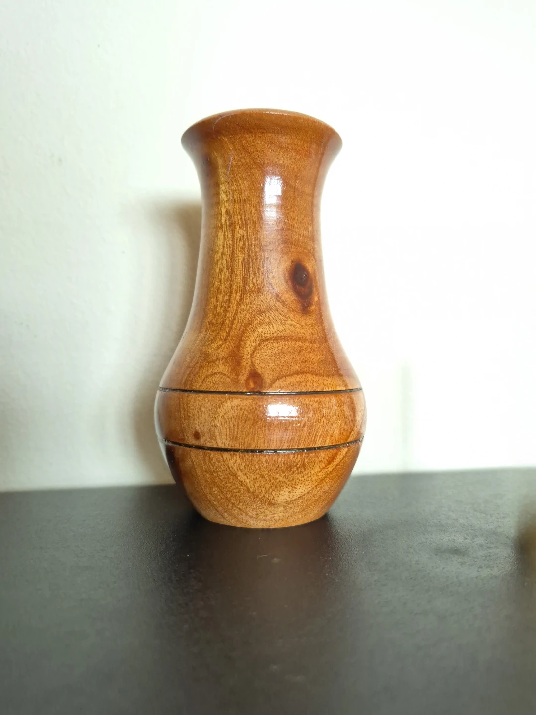 Solid Wood Wooden Vase : Vintage,  Handmade (Small) - photo 2