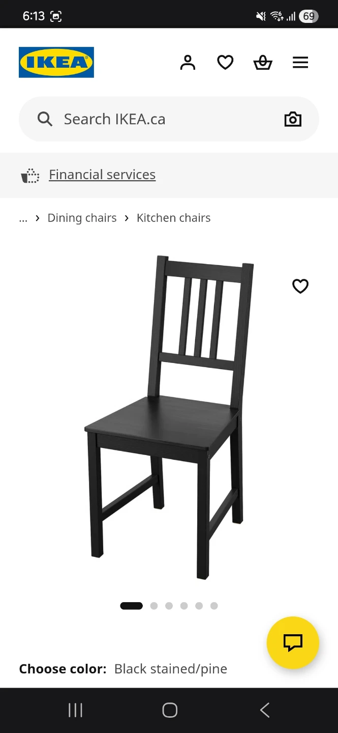 IKEA PINNTORP Chair - Black stained/pine