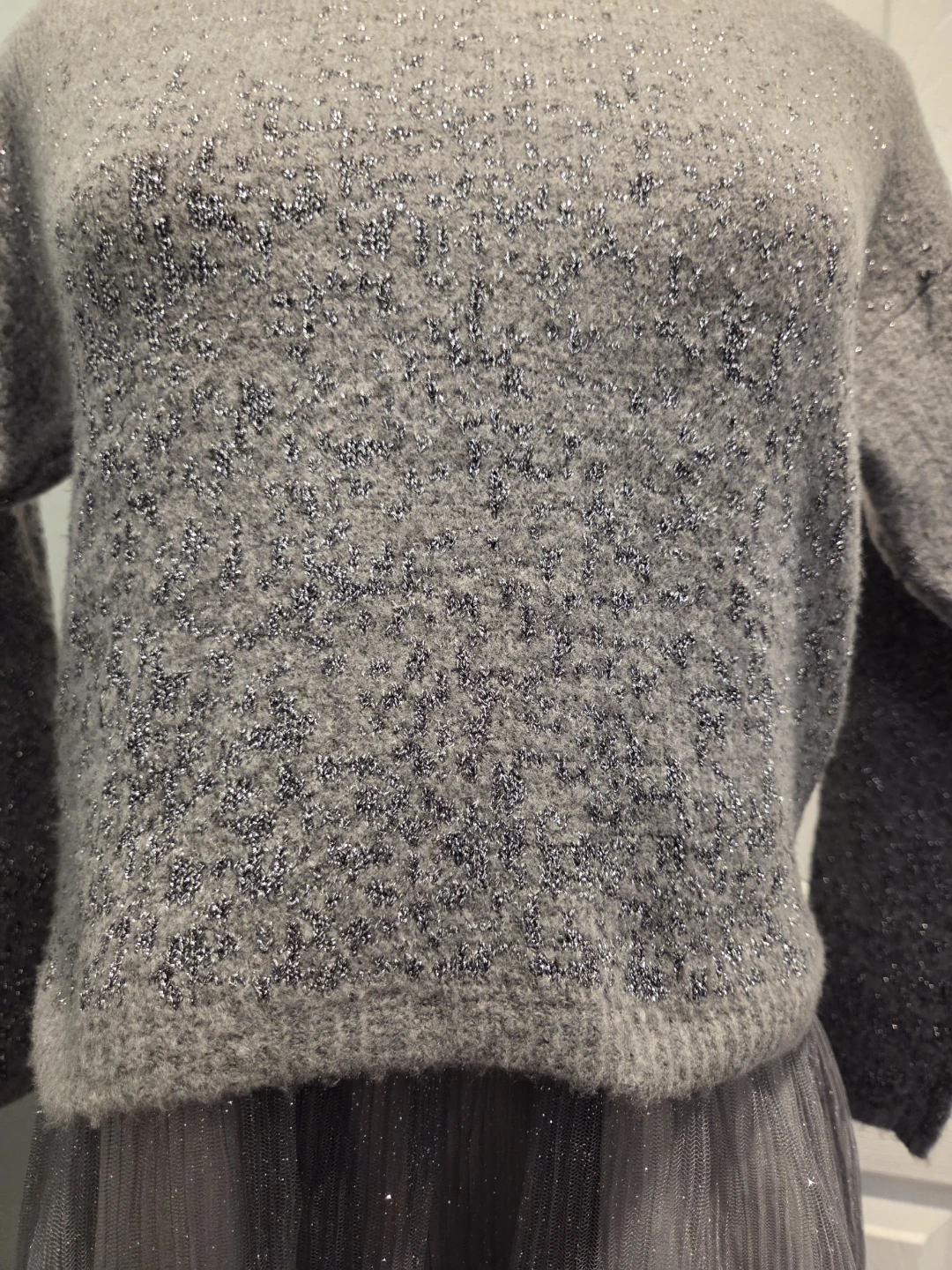 Girls Grey Sparkle Sweater Dress - photo 5