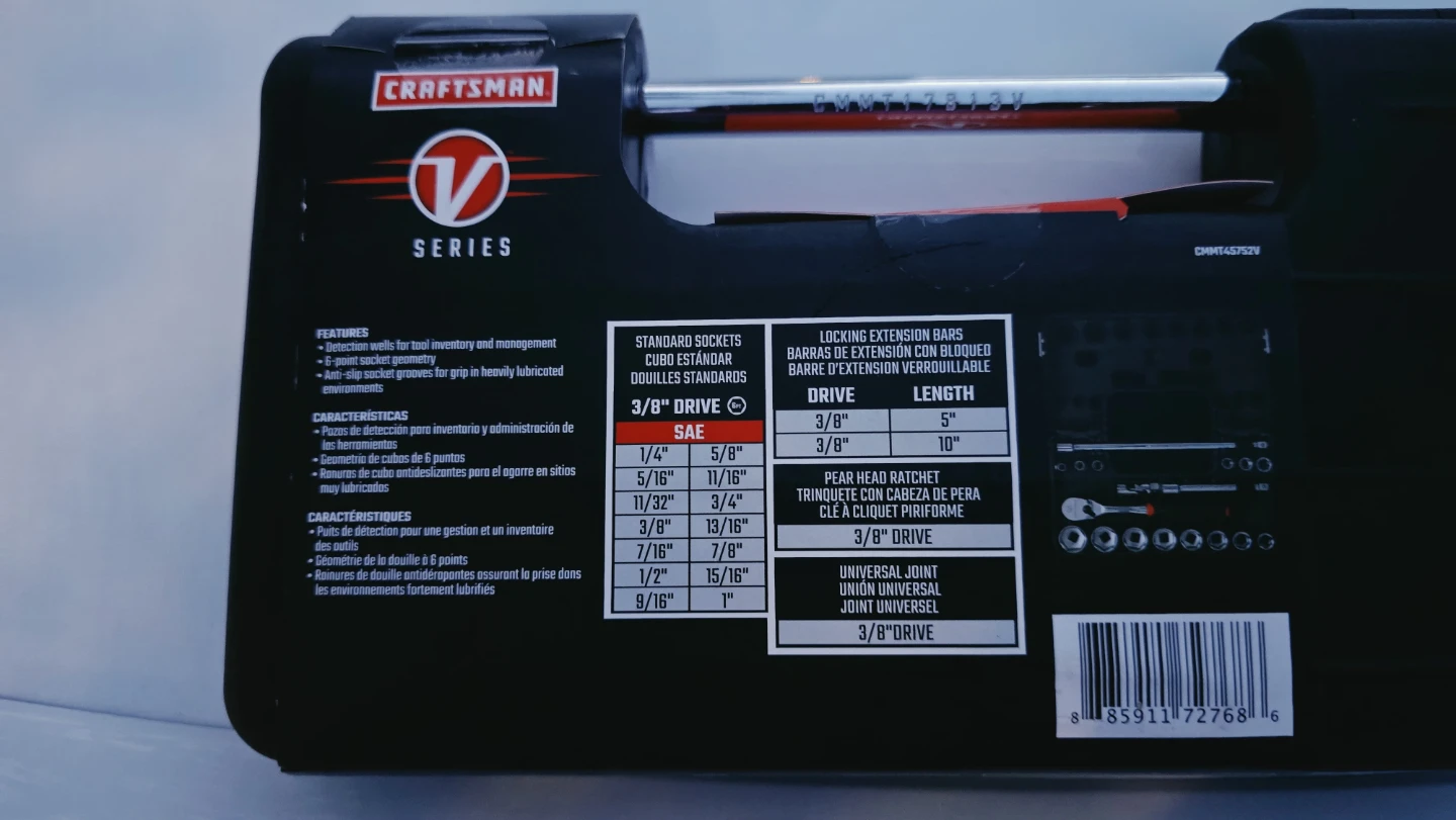 Craftsman V Series 10 Pc. 3/8" Drive SAE Socket Set