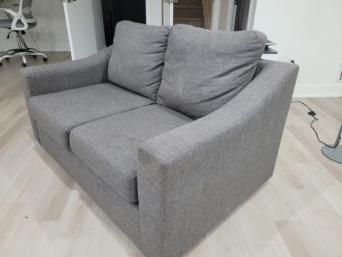 Grey loveseat sofa