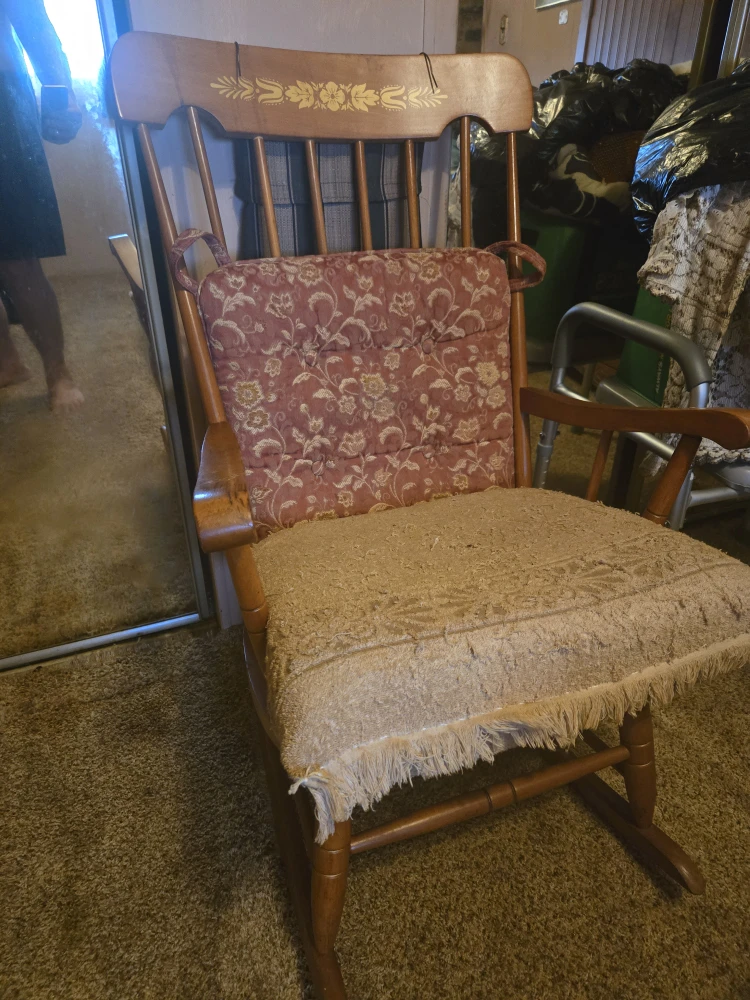 Wooden Rocking Chair with Cushions