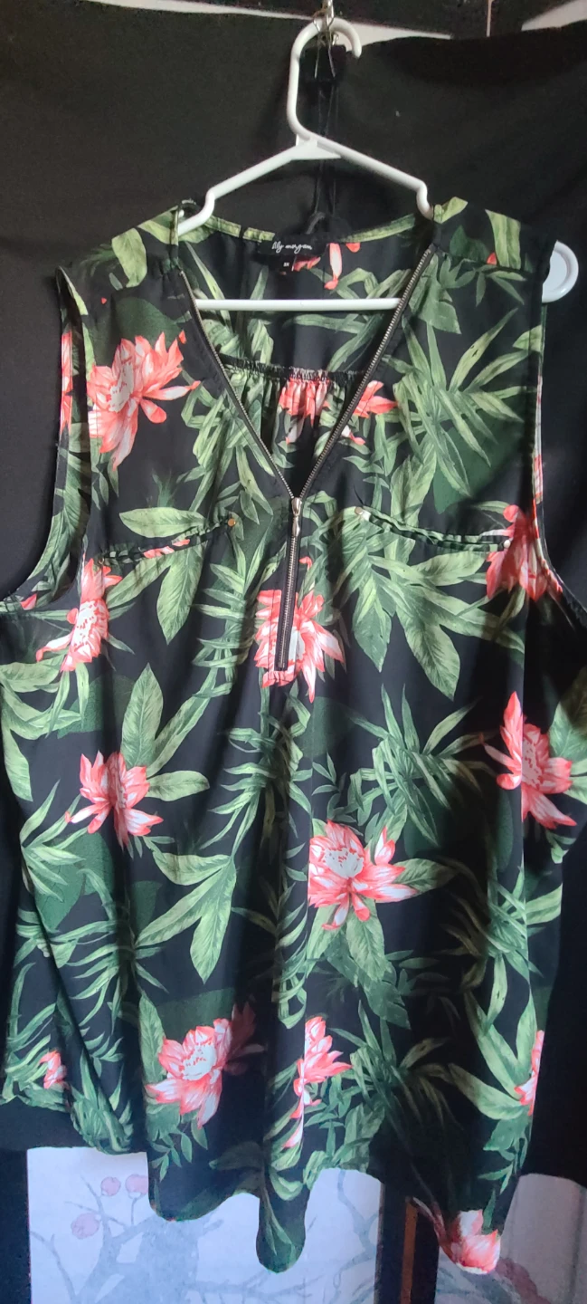Lily Morgan Floral Sleeveless Top 3X