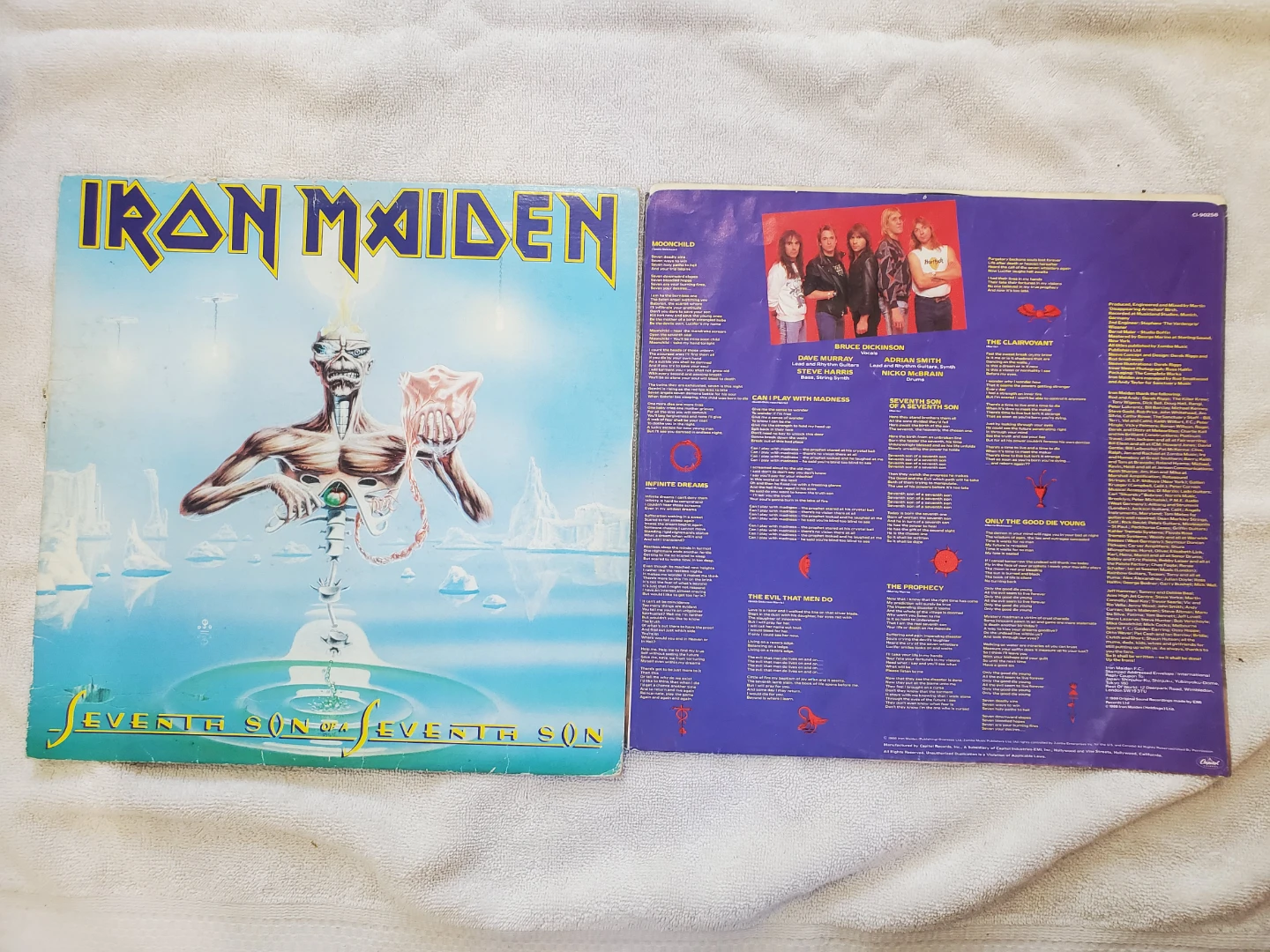 Iron Maiden Vinyl Record Lot - Piece of Mind & Seventh Son - photo 5