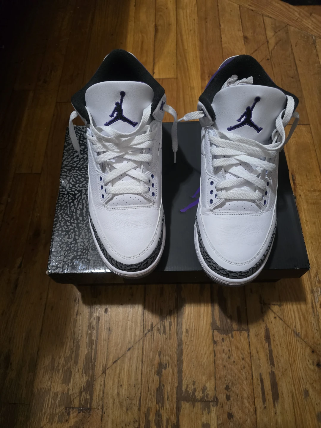 Jordan retro 3 Dark Iris Purple White, Size 10.5
