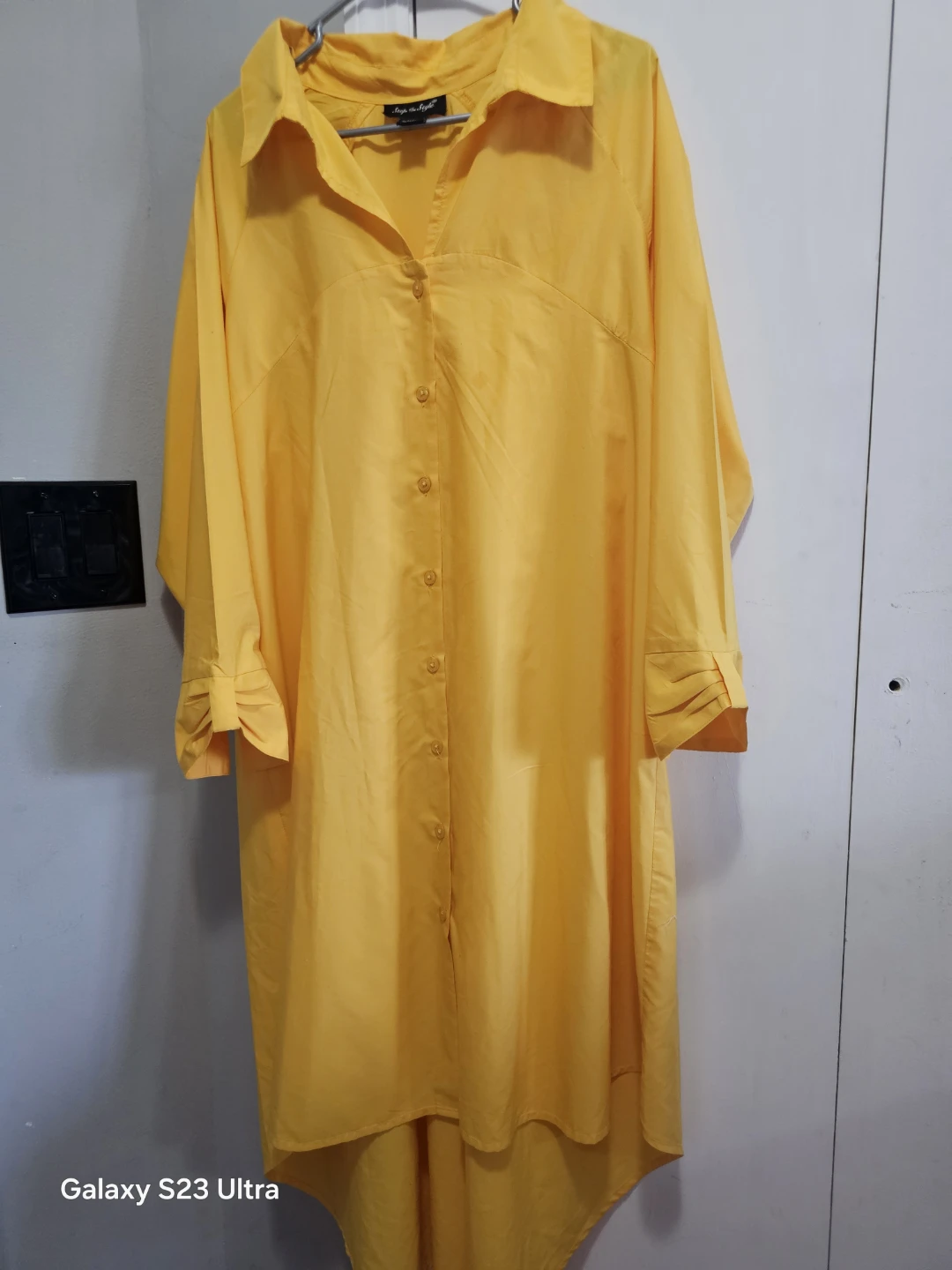 Step in Style Yellow Button-Up Shirt Dress