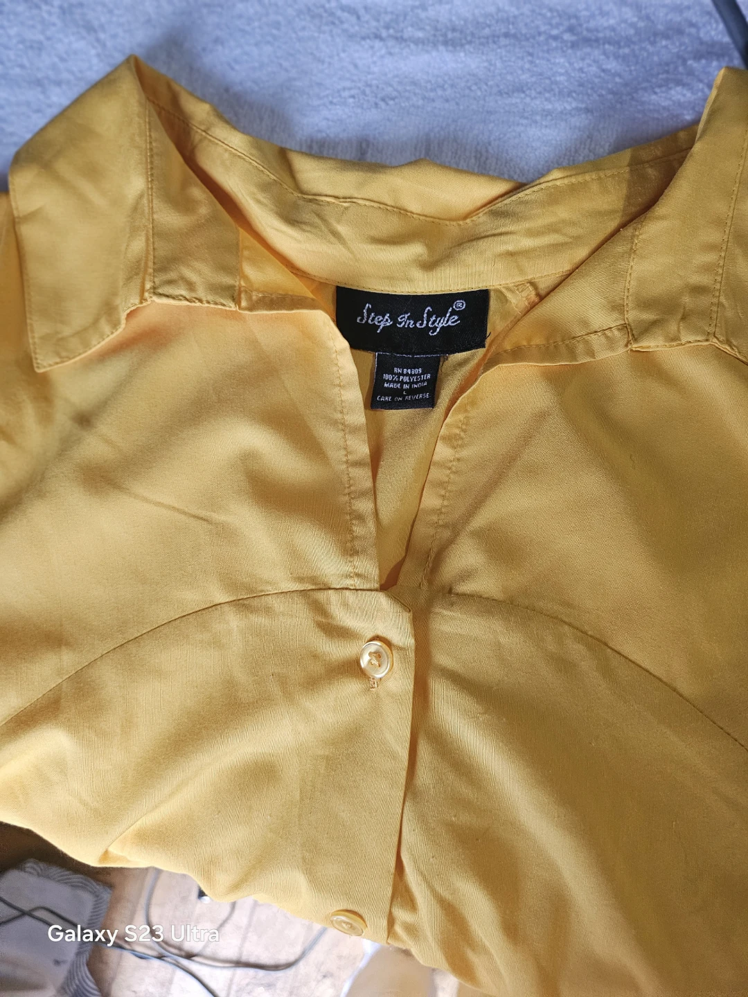 Step in Style Yellow Button-Up Shirt Dress - photo 4
