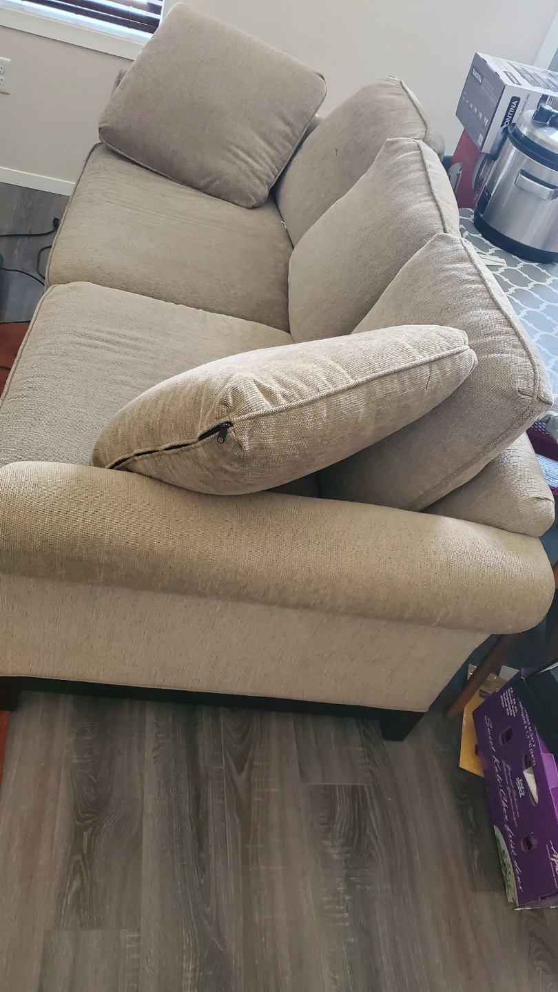 Tan Fabric Loveseat Sofa - photo 2