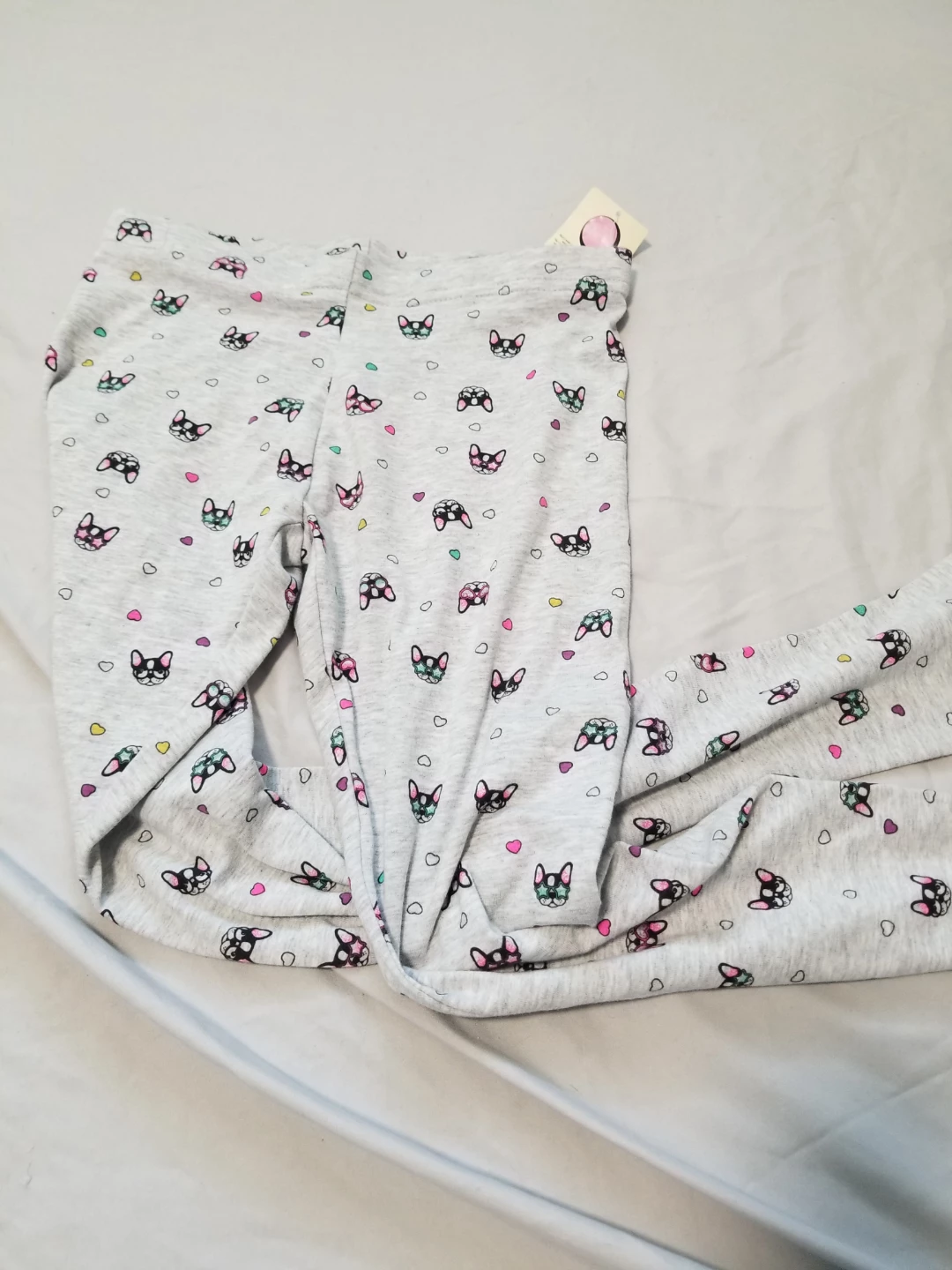George Girls' Grey French Bulldog Leggings L (10-12)