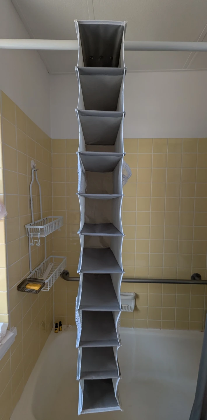 Gray 10 Shelf Hanging Shoe Shelf Organizer Shoe Storage Closet