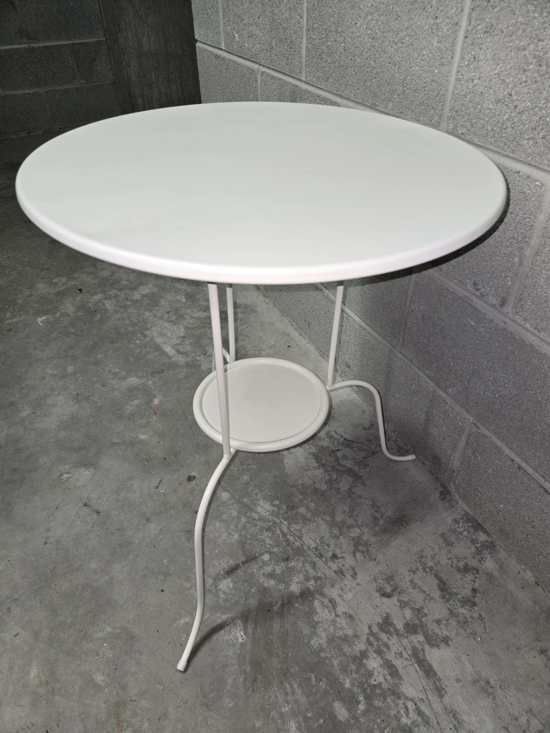 White Round Side Table