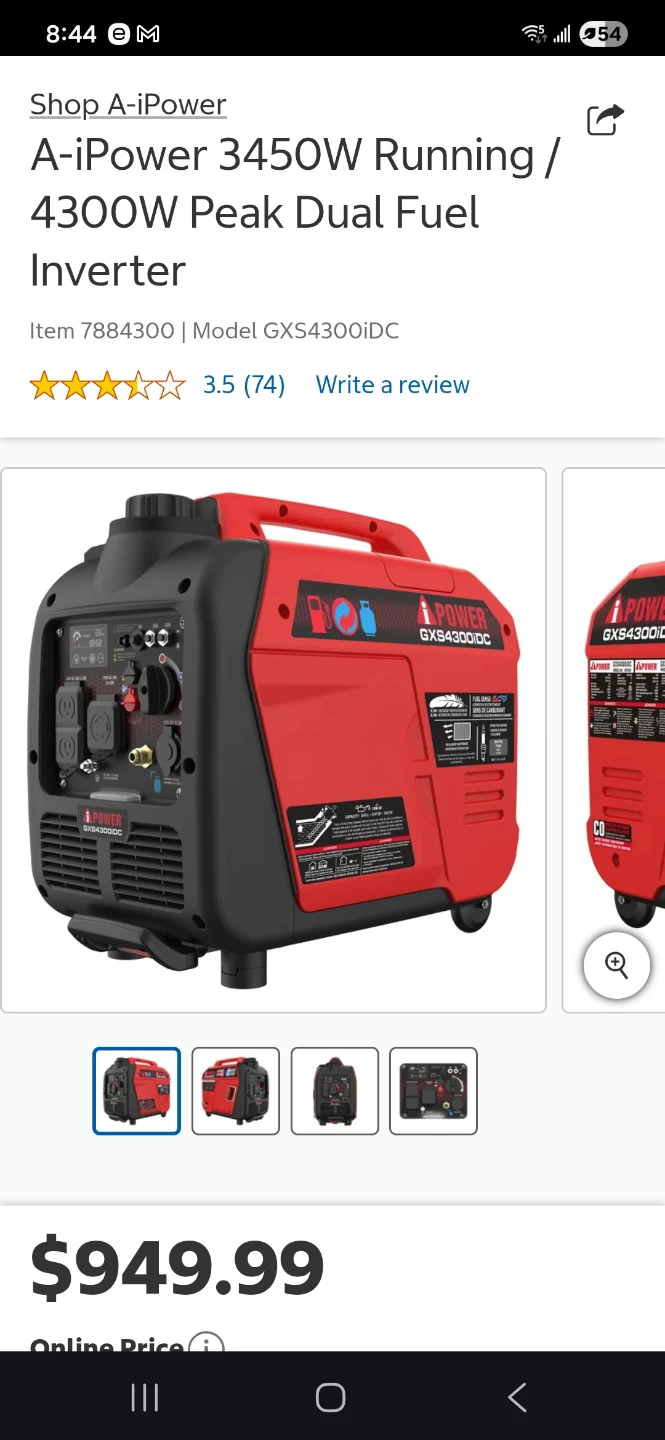 A-iPower Invertor 3450/4300W Generator - photo 2