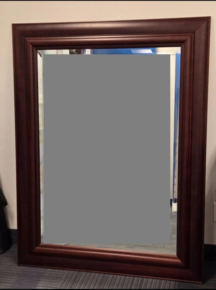 Large Dark Wood Framed Mirror