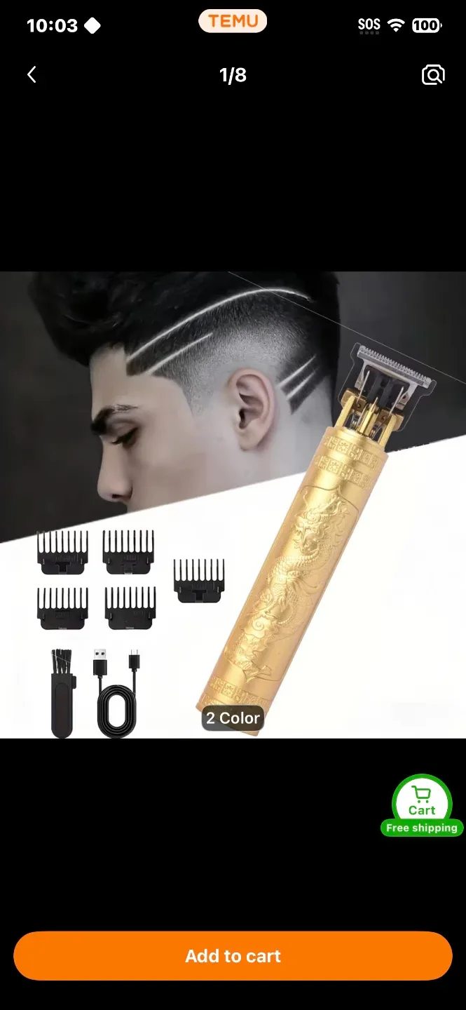 Vintage Dragon Engraved Cordless Hair Clipper Trimmer - photo 2