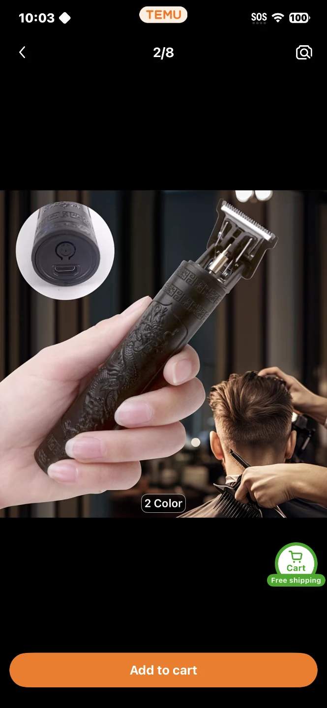 Vintage Dragon Engraved Cordless Hair Clipper Trimmer - photo 4