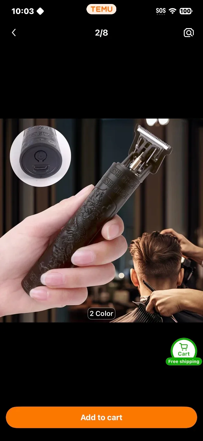 Vintage Dragon Engraved Cordless Hair Clipper Trimmer - photo 4