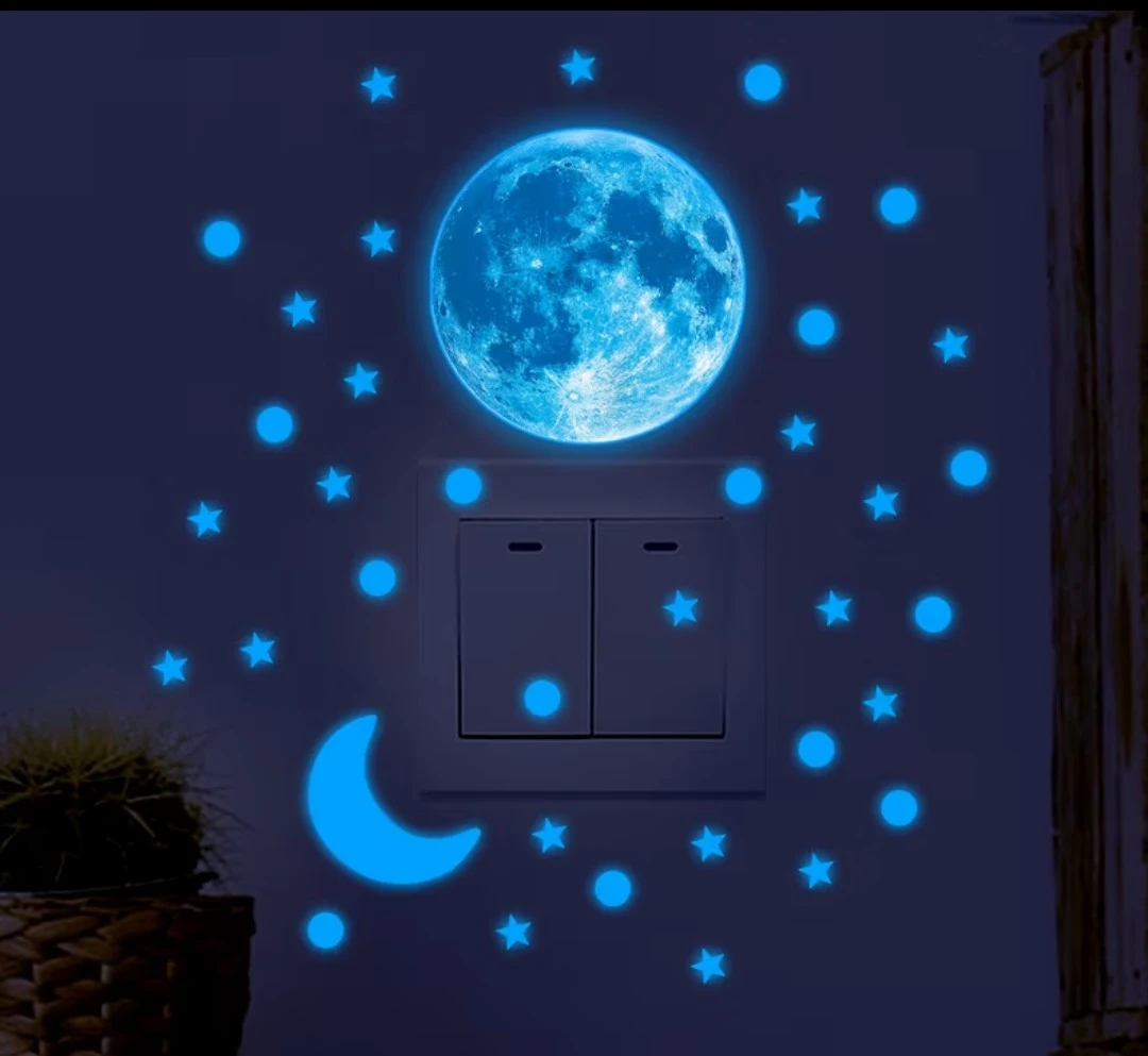 Glow-in-the-dark Moon and Stars Wall Decals - photo 2