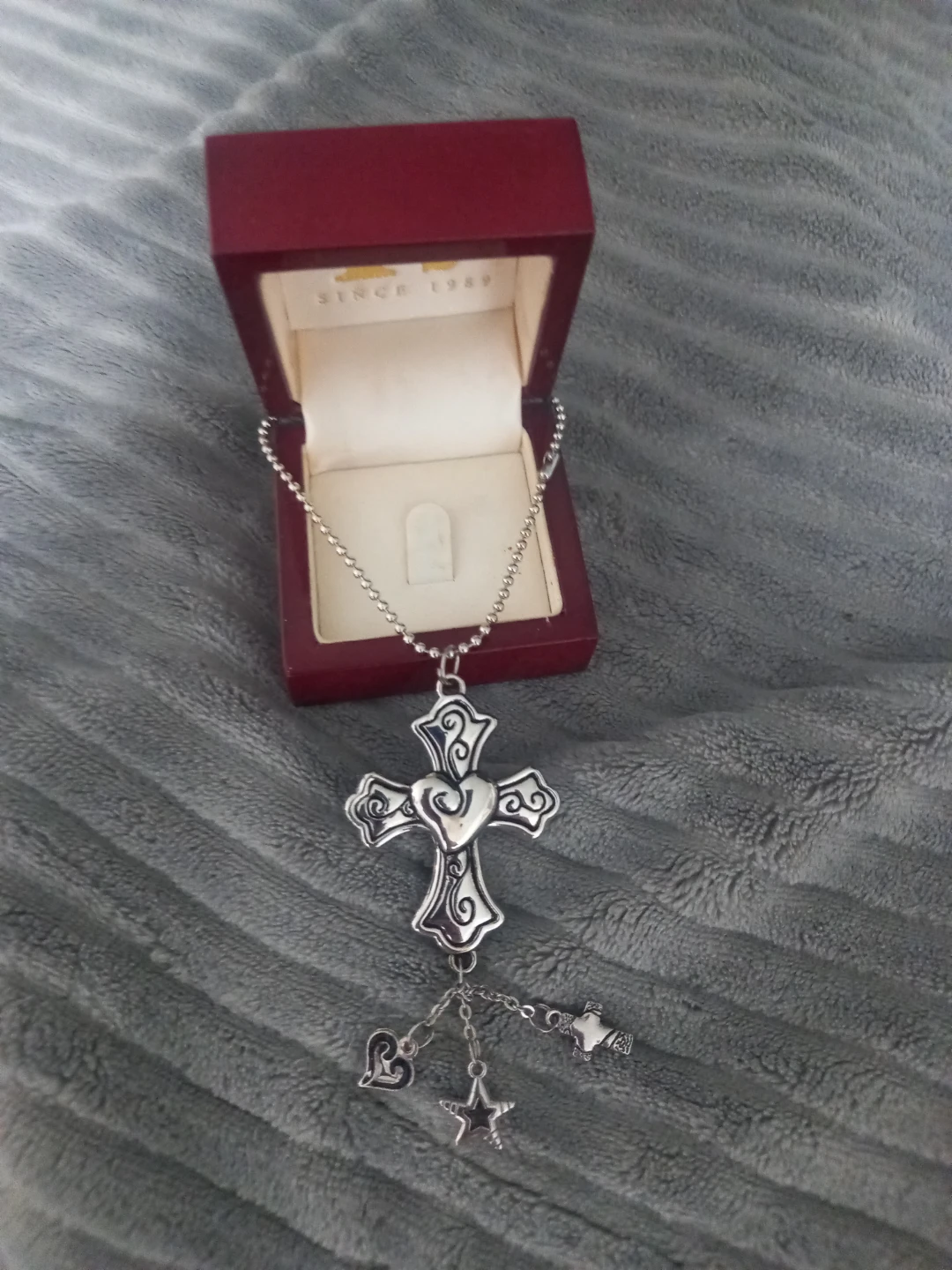 Y2K Cross pendant with charms
