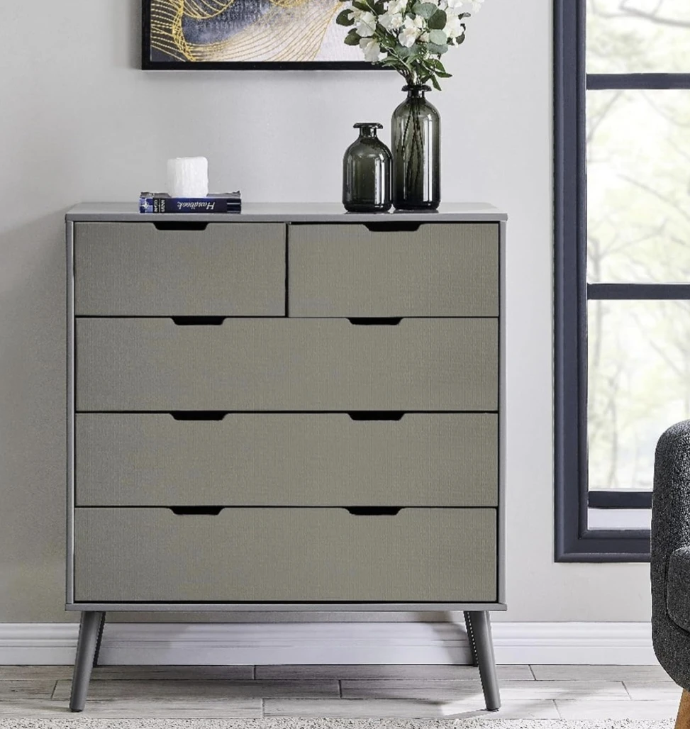 Concrete Grey Grasscloth Peel & Stick Vinyl Wallpaper 15.7"x393" - photo 5