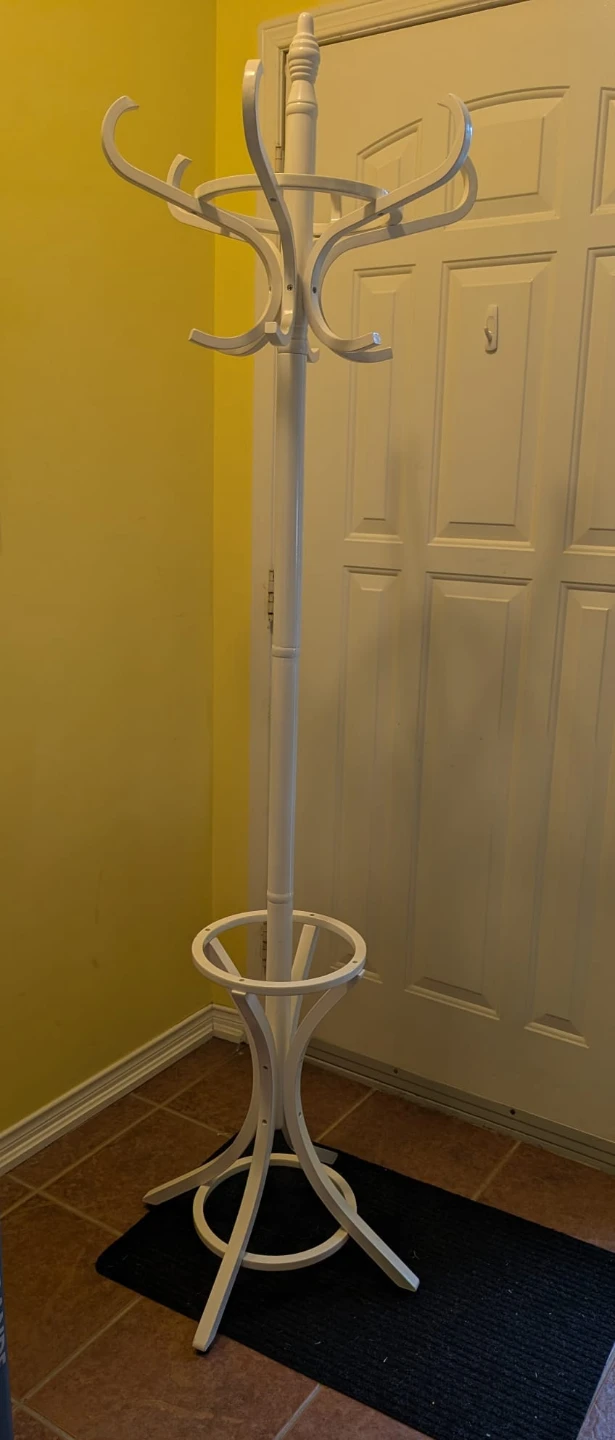 White Coat Rack with Umbrella Stand