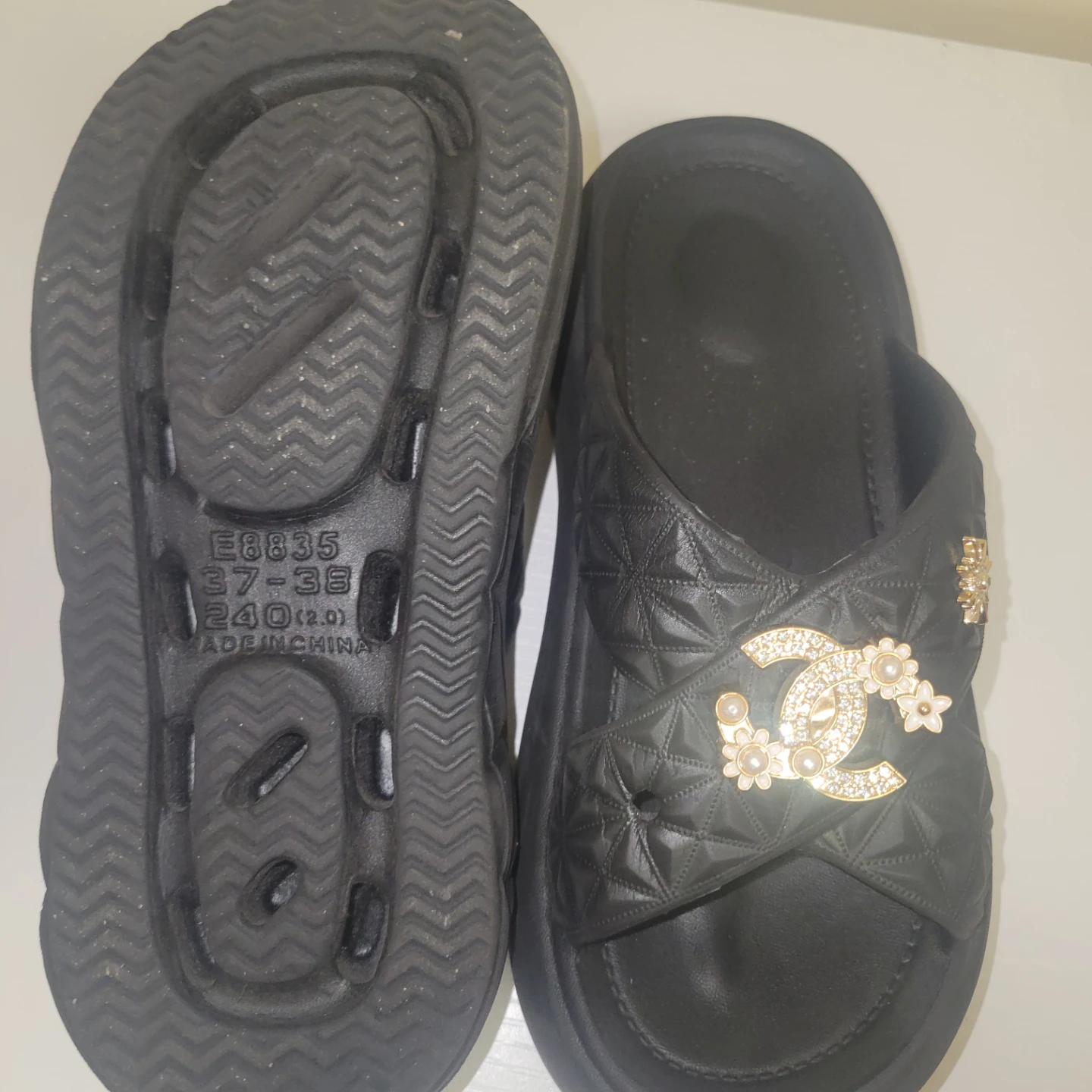 Black Platform Slides - photo 3