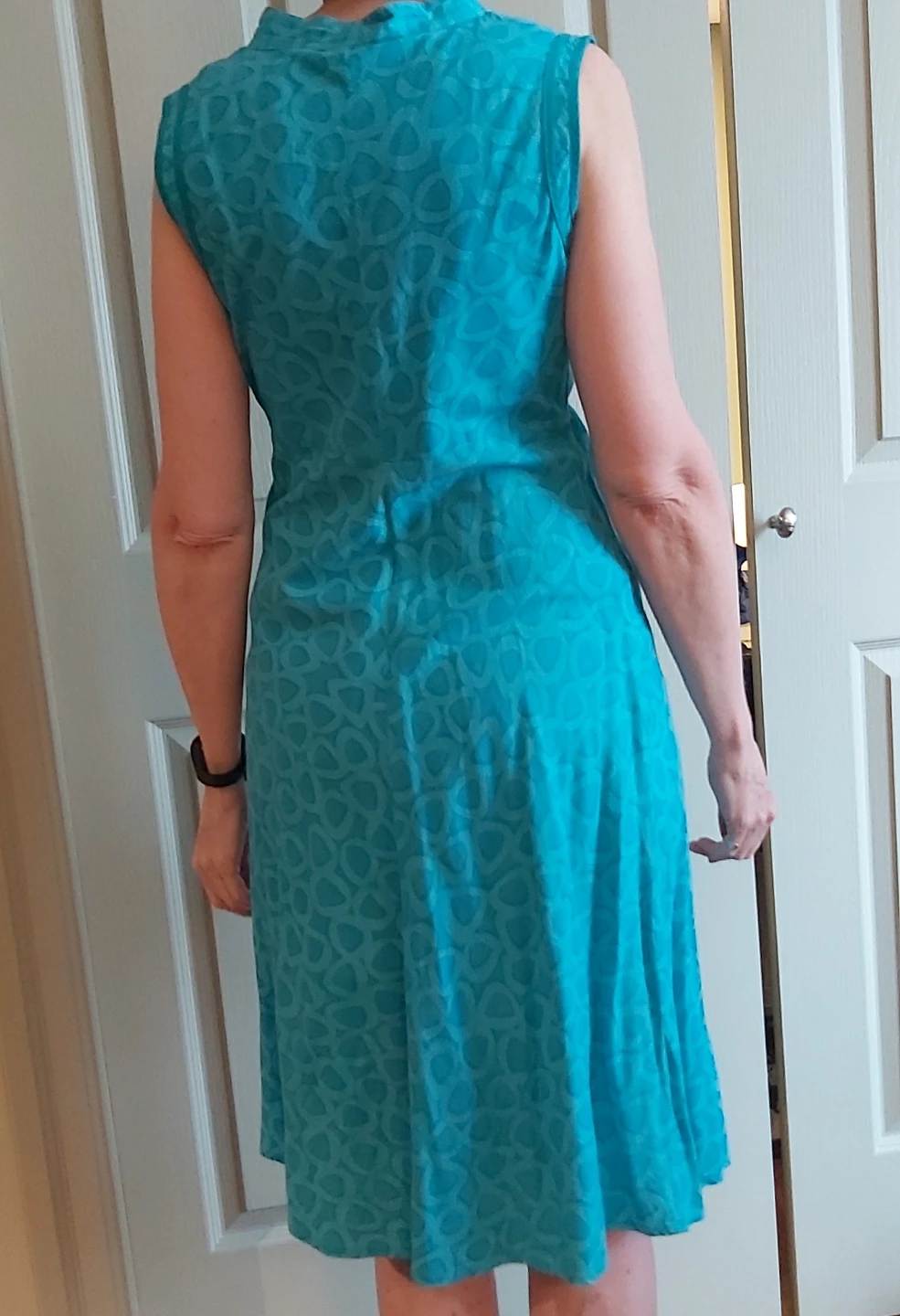 Teal Sleeveless Patterned Dress - photo 2