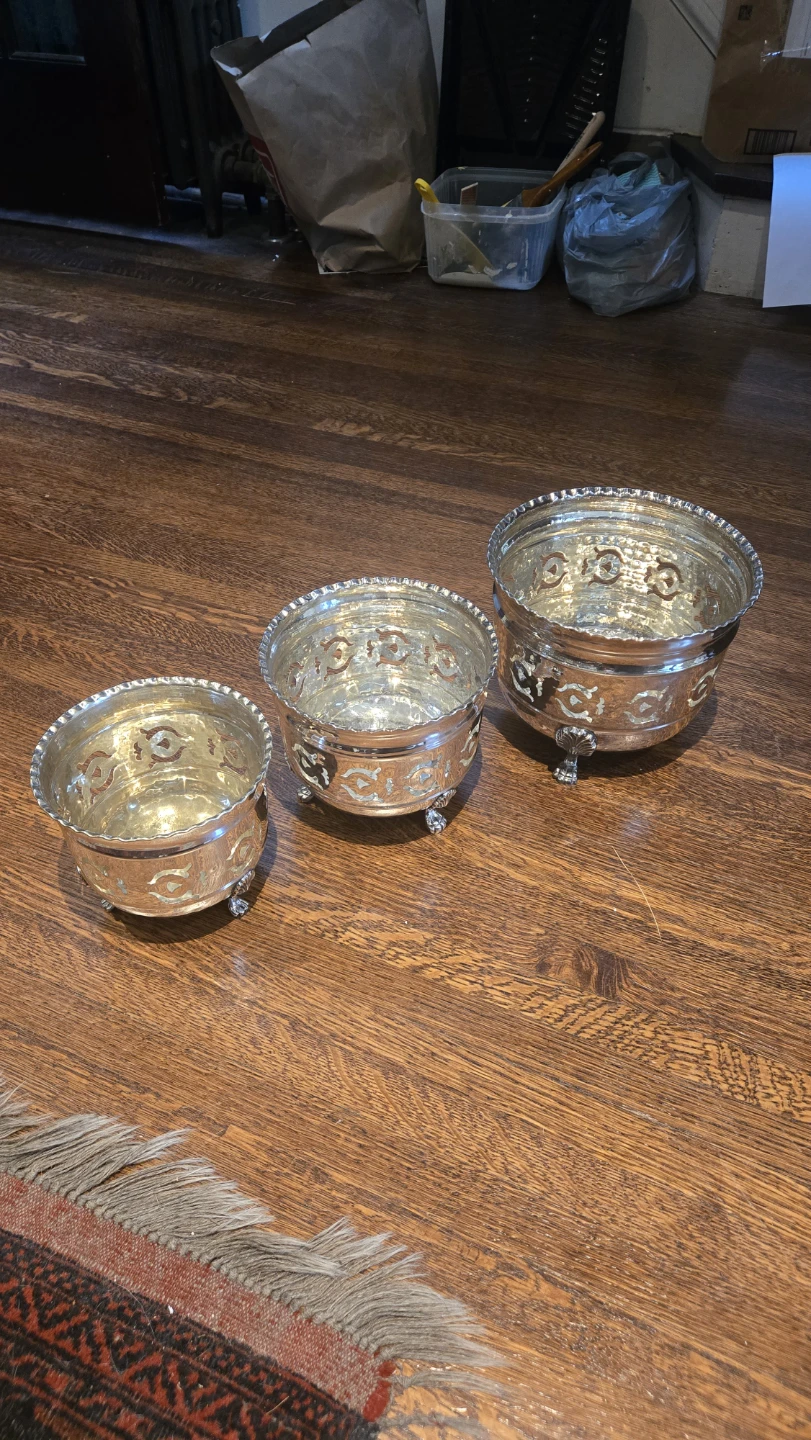 Vintage Mid-Century Italian Silver-Plated Nesting Pots - photo 2