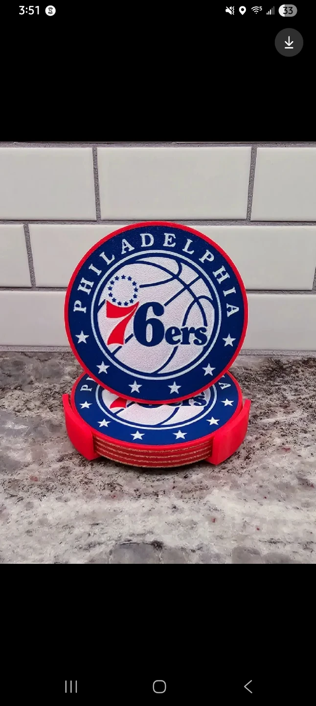 Philadelphia 76ers Coasters with Holder