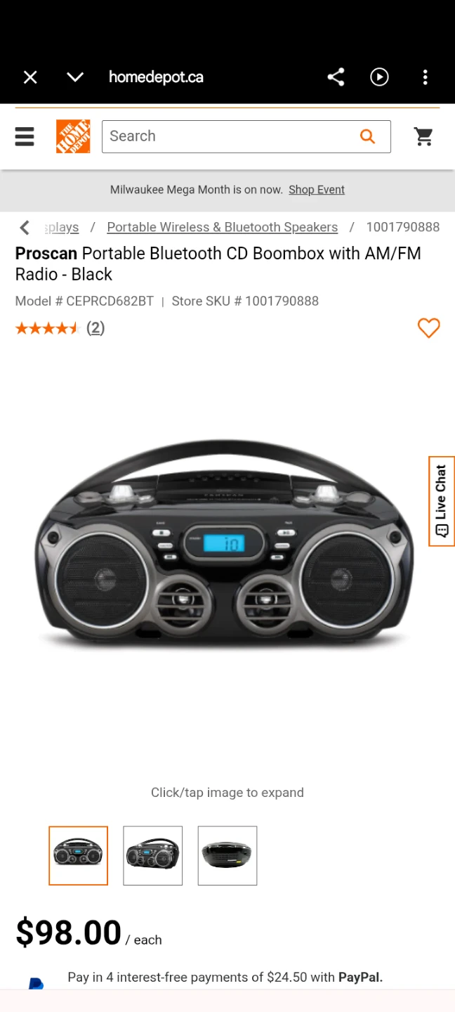 Proscan Portable Bluetooth CD Boombox with AM/FM Radio - photo 4