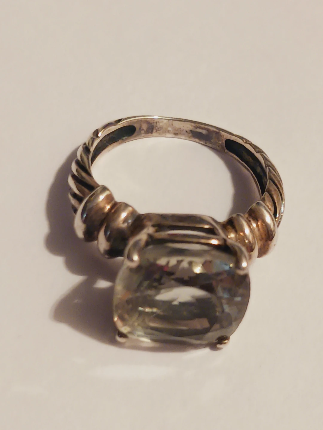 Gorgeous Sterling Silver 925  Twisted Rope Blue Gemstone Ring. 7 - photo 5