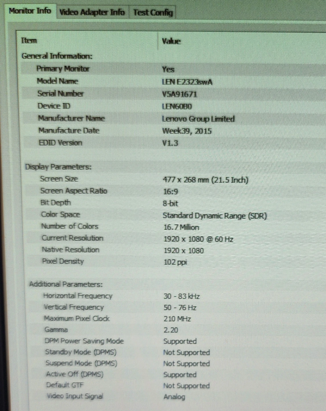 Lenovo E2323SWA 23" Computer Monitor - photo 2