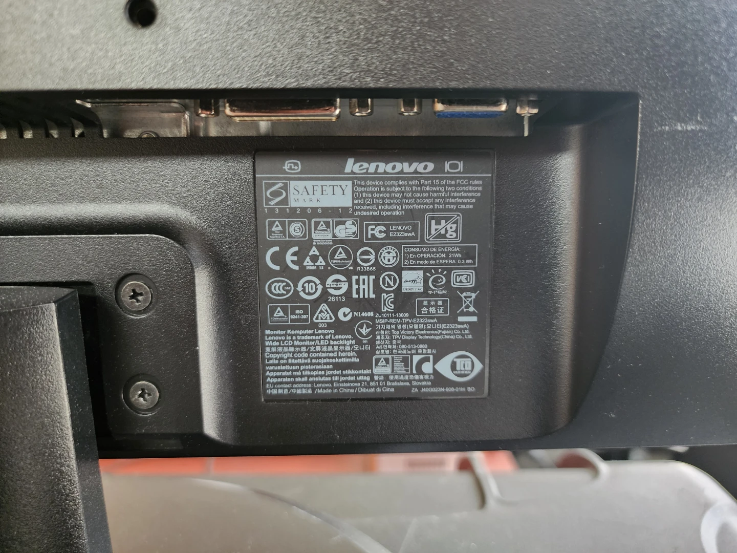 Lenovo E2323SWA 23" Computer Monitor - photo 5