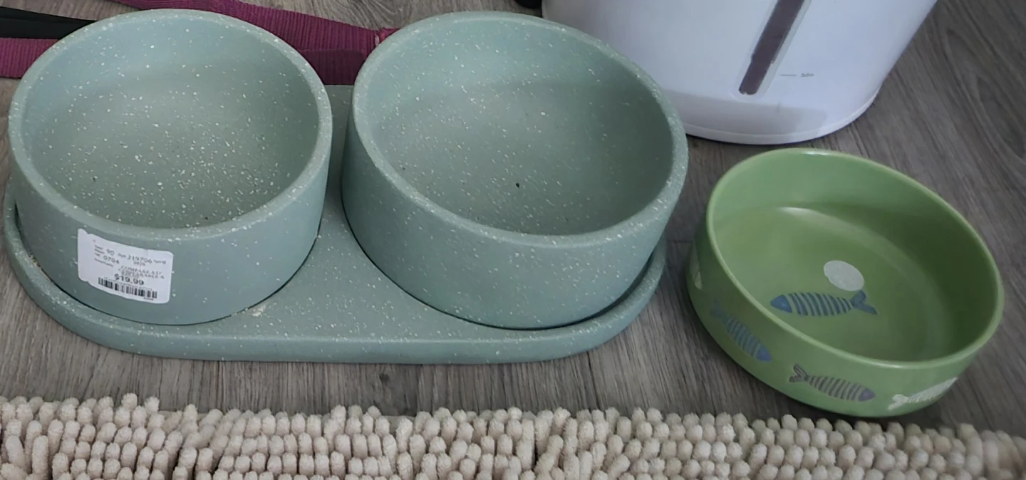 Pet Food Bowl Set with Tray