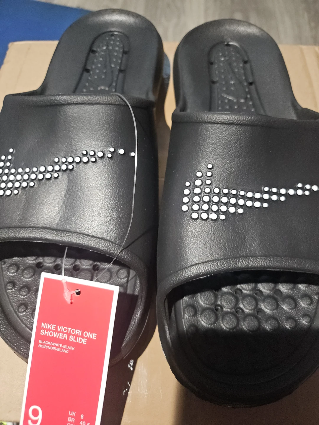 Nike Victori One Shower Slide Sandals Black/White Size 9