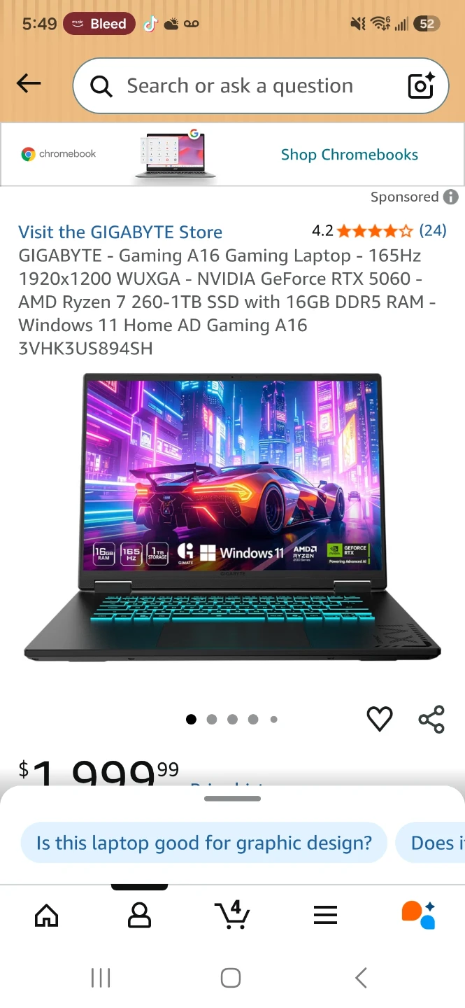 GIGABYTE A16 Gaming Laptop