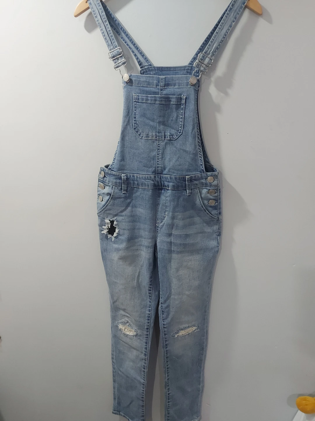 Distressed Denim Overalls