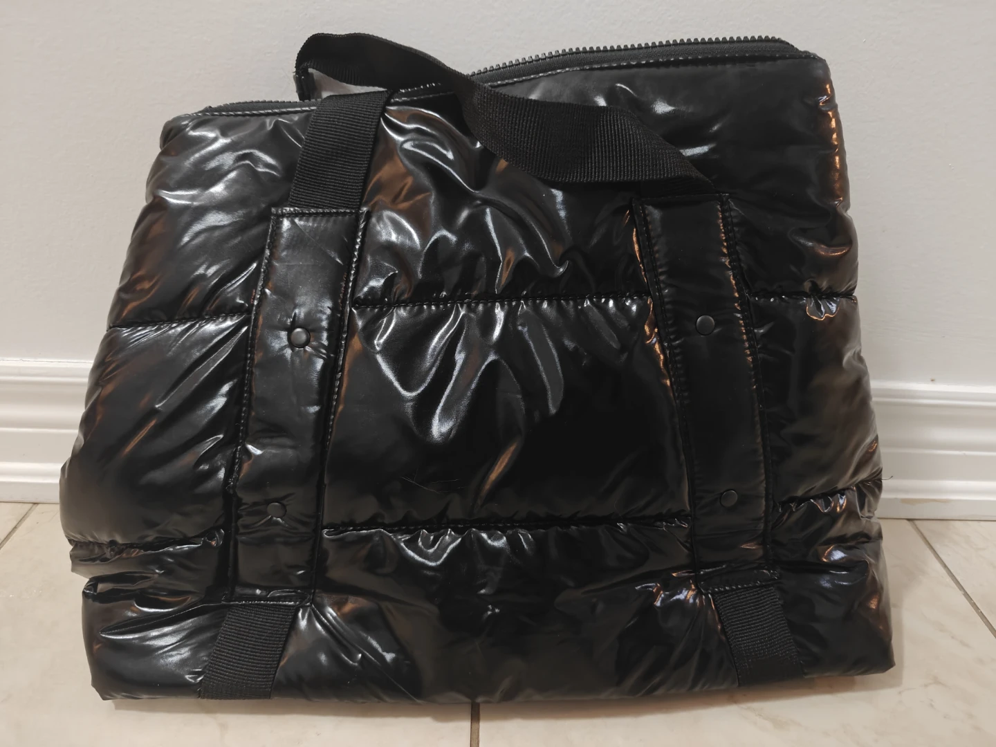 Joe Fresh Black Puffer Tote Bag
