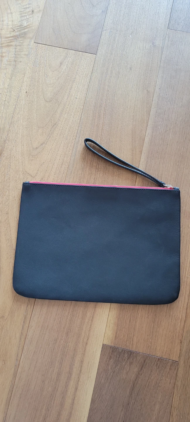 New Black genuine leather pouch
