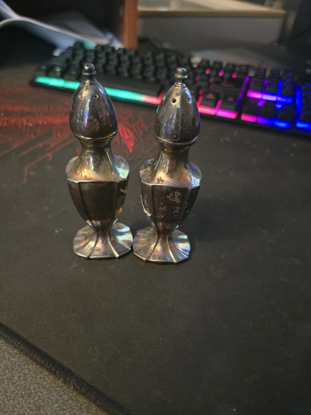 Vintage lead  Salt and Pepper Shakers