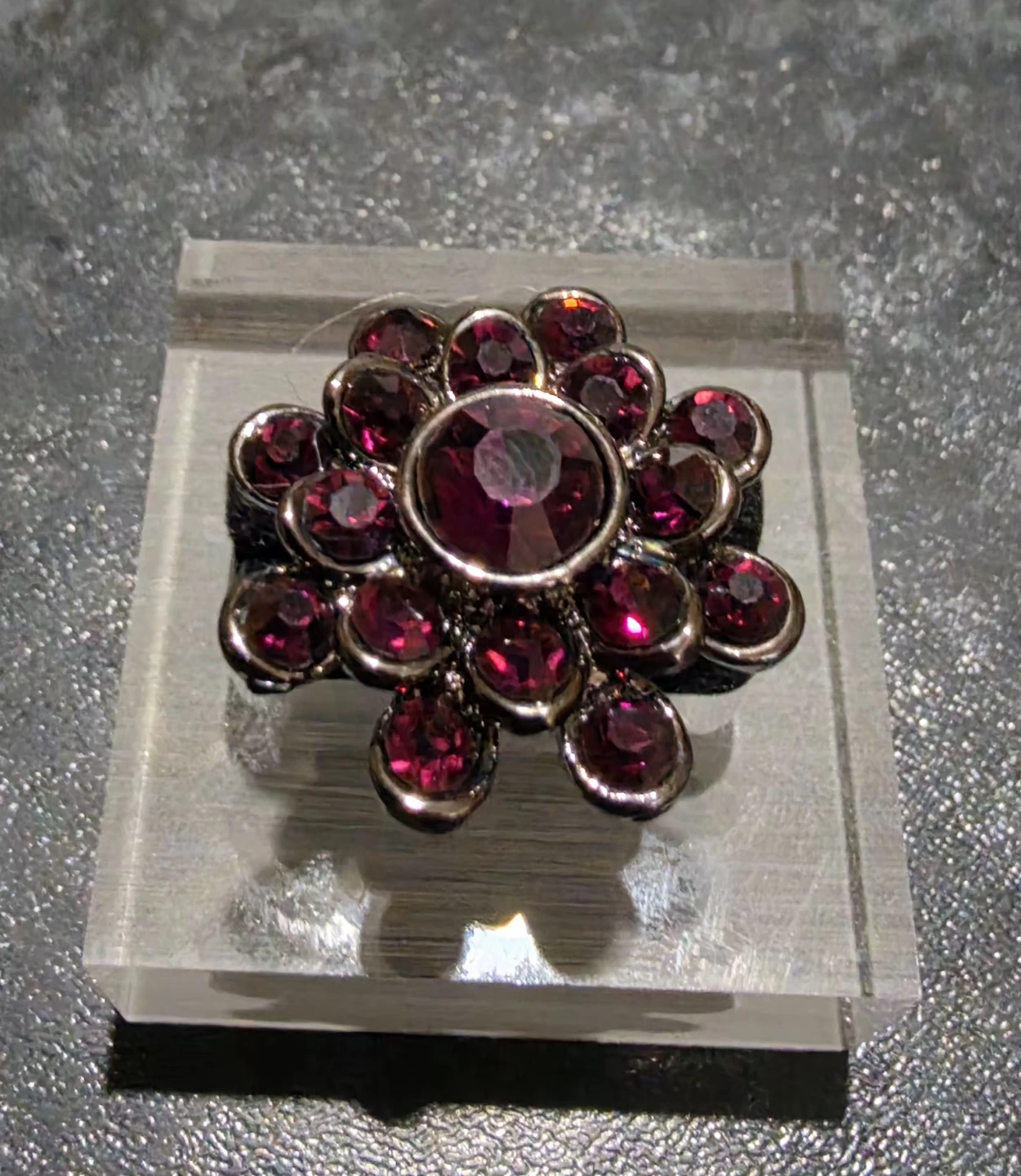 Adjustable Red Gemstone Ring