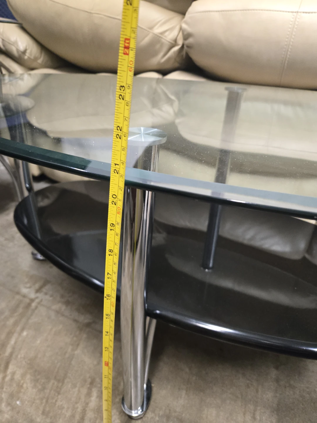 Glass and Chrome Coffee Table Set - photo 3