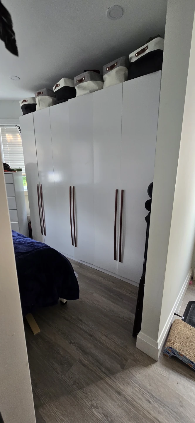 Large White Wardrobe with Shelves and Hanging Space - photo 2