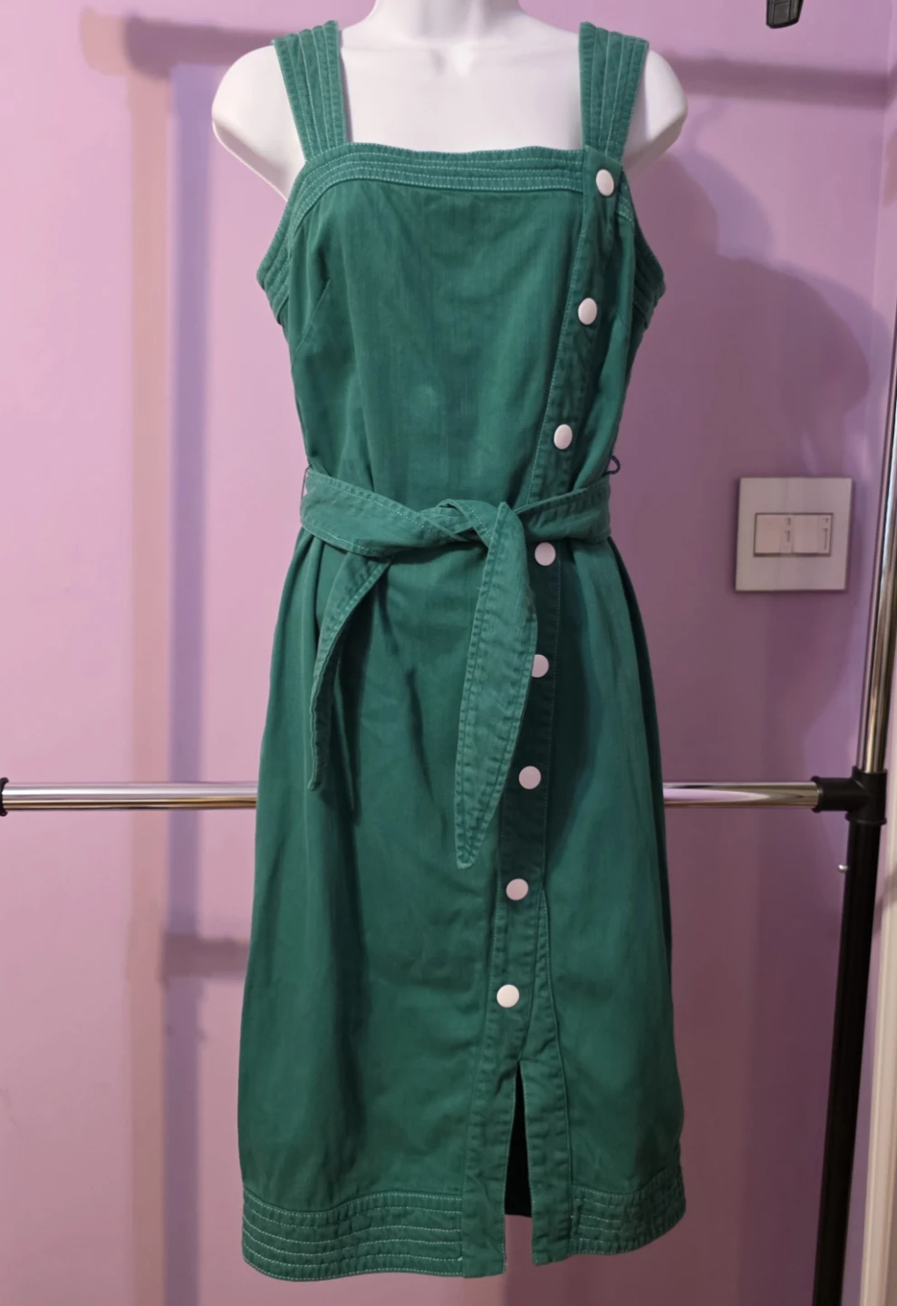 Maeve by Anthropologie Green Button Front Midi Dress - photo 2