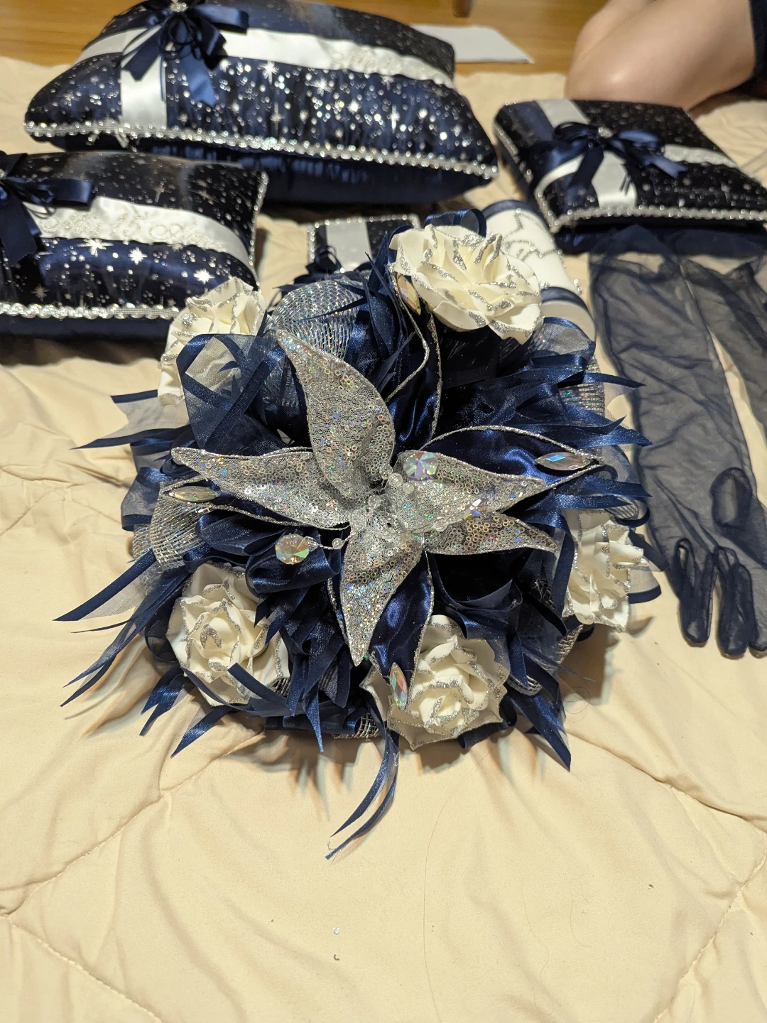 Navy Blue quinceañera drees with Accessories - photo 4