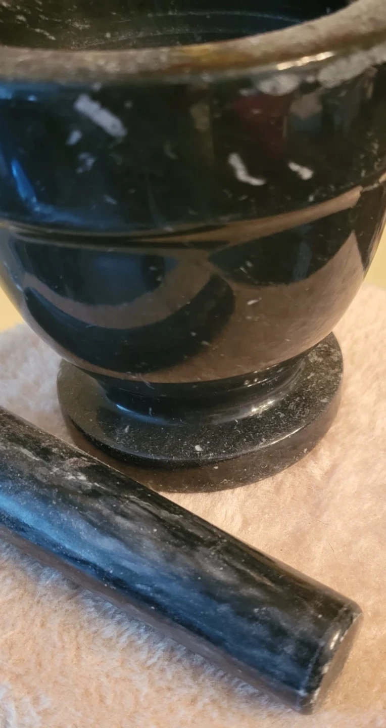 Black Marble Mortar and Pestle Set - photo 2