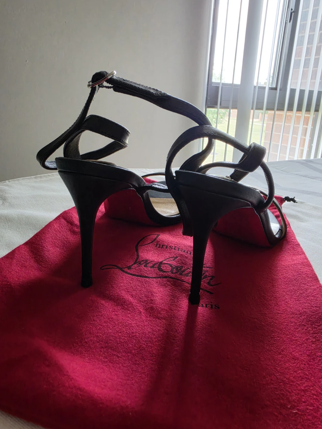 Christian Louboutin Black Leather Ankle Strap Heels - photo 3