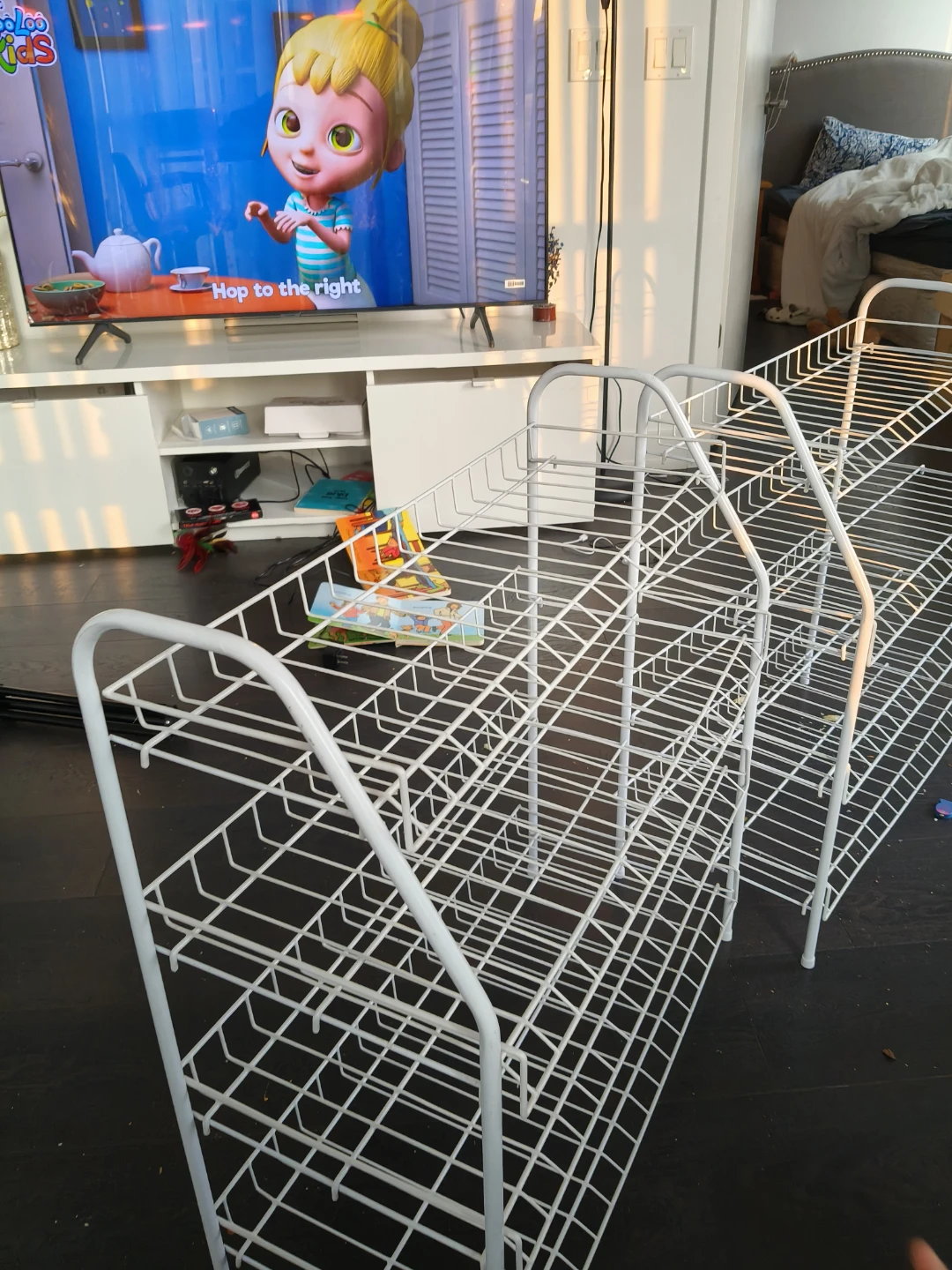White Wire Multi-Tiered Shelving Unit. - photo 3