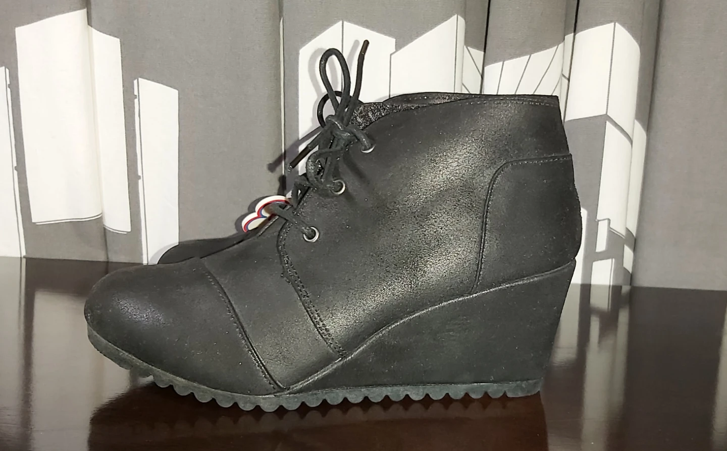 🥾 Brand New Skechers BOBS for Dogs Women's Wedge Boots Size 7 🖤