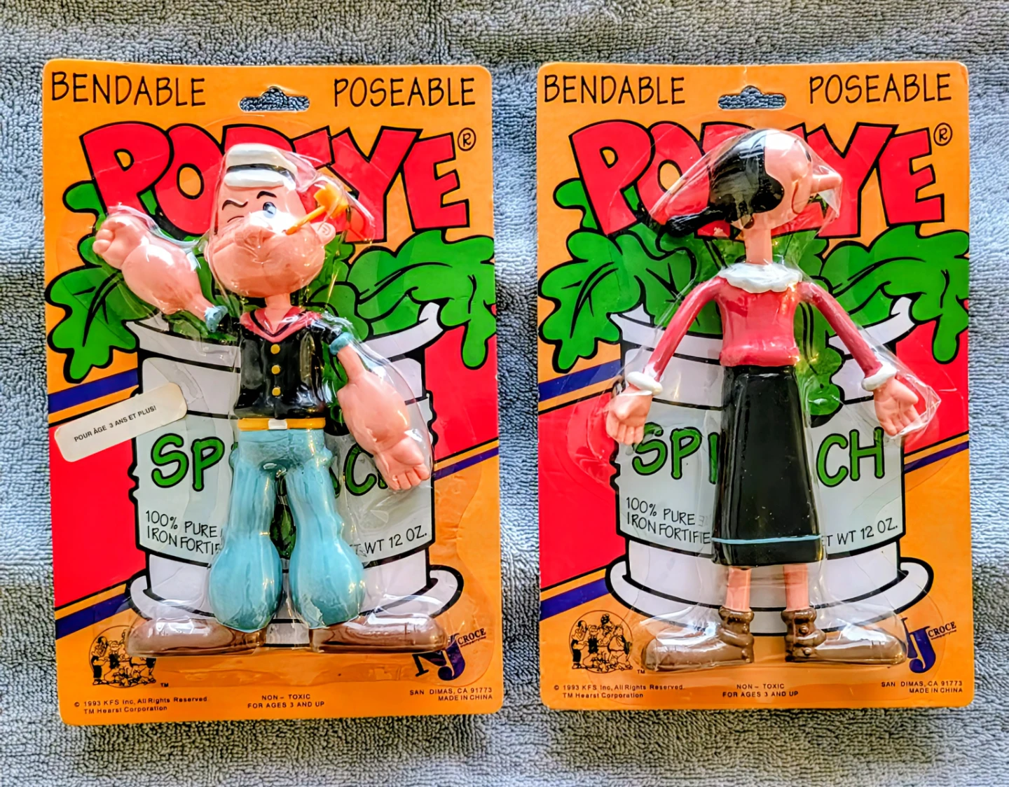 Vintage Popeye & Olive Oyl Bendable Poseable Figures (Set of 2)
